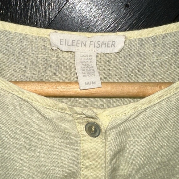 Eileen Fisher Organic Linen Long Button Down Tunic Boho Breathable Size M - Picture 4 of 10